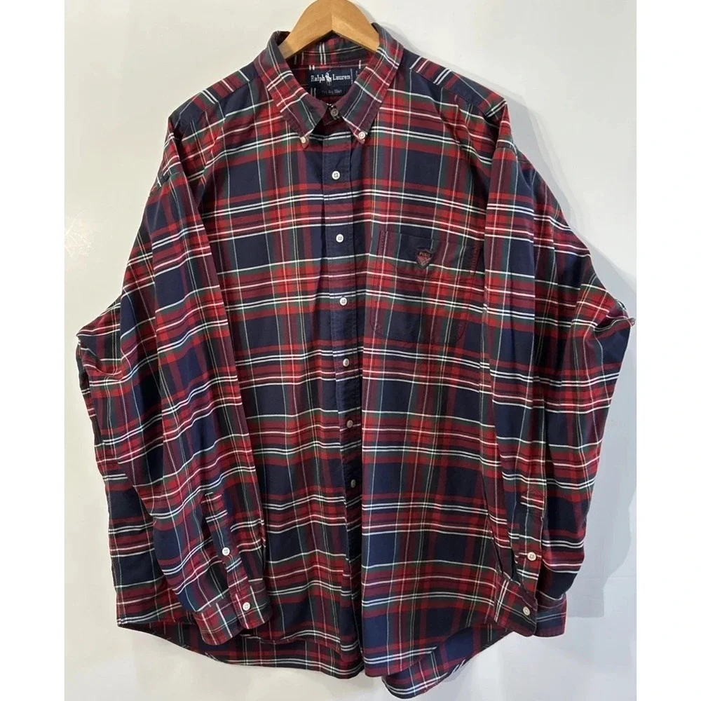 Mens Vintage Polo Ralph Lauren The Big Shirt L/S Button Down Sz XXL Polo Crest
